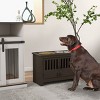 17'' Elevated Dog Bowls with 37L Storage Cabinet,Raised Feeder Stand with Stainless Steel Bowls,Modern Dog Feeding Station-LAOTIES - 3 of 4