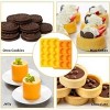 Aoibox 2-Pack Silicone Oreo Cookie Molds, 12-Cavity Round Baking Molds for Chocolate, Candy, Mini Cake, Jelly, Non-Stick & Easy Clean (Orange &Yellow) - 4 of 4
