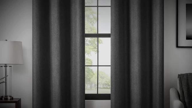 Eclipse Absolute Zero 100% Blackout Welwick Magnitech Rod Pocket Curtain Panel, 2 of 13, play video