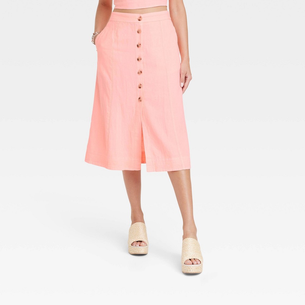 Women's Utility Midi A-Line Skirt - Universal Thread™ Pink L