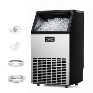 Simzlife Commercial Ice Maker, Stainless Steel, Under Counter ice Machine with Multi-function control panel,100 Lbs/Day, 33 Lbs Capacity, Silver - 1 of 4