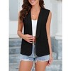 Women's Sleeveless Vest Blazer Fully Lined Fashion Casual Open Front Work Office Tops Jacket Pockets - 2 of 4