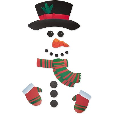 Okuna Outpost 15-Pack Build Your Own Snowman Refrigerator Magnets for Holiday Décor (Assorted Sizes)
