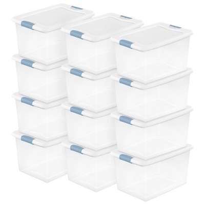 Sterilite Clear Plastic Stackable Storage Container Bin Box Tote with White Latching Lid Organizing Solution for Home & Classroom