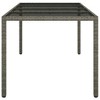 vidaXL Patio Table, Gray 74.8"x35.4"x29.5" Tempered Glass and Poly Rattan - 4 of 4