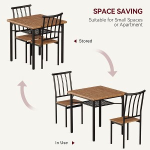 Round Dining Table Set for 2, Circle Kitchen Table and Chairs, Modern Dining Room Table Set with 2 Chairs - 1 of 4