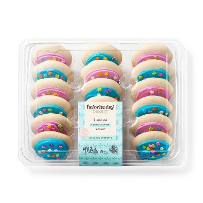 Easter Pink & Blue Frosted Sugar Cookies - 24.3oz/18ct - Favorite Day™