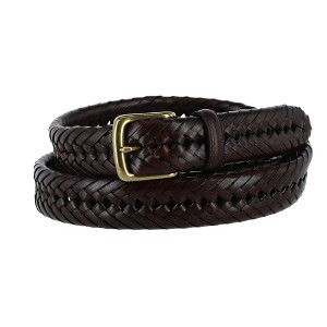 Aquarius Men's Tubular Leather Braided Belt - 1 of 4