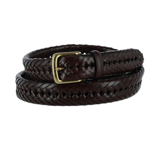 Aquarius Men's Tubular Leather Braided Belt, 58, Brown : Target