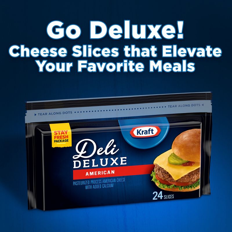 Kraft Deli Deluxe American Cheese Slices - 16oz/24ct, 3 of 12