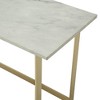 42" Contemporary Modern Faux Marble Writing Desk White Marble/Gold - Saracina Home: Luxury Glam Style, Steel Hardware, No Storage - 4 of 4