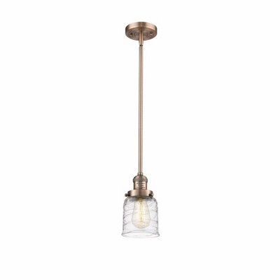 Bell - 1 Light Stem Hung Mini Pendant In Industrial Style-10 Inches Tall and 5 Inches Wide
