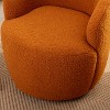 PAGED Modern Swivel Accent Chair, Barrel Sofa Chair with Metal Ring, Teddy Fabric Club Chair for Bedroom, Living Room Furniture - 3 of 4