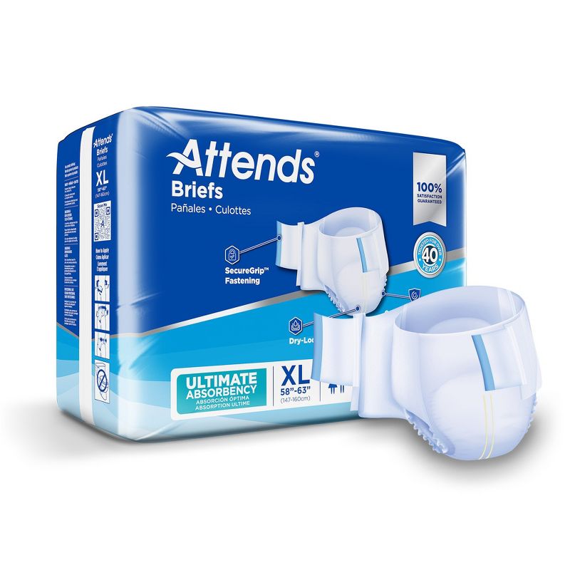 Attends Advanced Incontinence Briefs, Ultimate Absorbency, Unisex, 1 of 6
