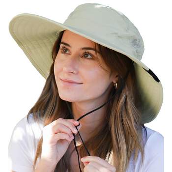 Solaris Womens Sun Hat Extra Wide Hard Brim Large Boonie Fishing Safari Hiking Cap