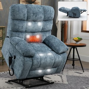 PAGED Power Lift Recliner Chair, Massage Chair with Lumbar Heating and Side Pocket, Leather Accent Chair for Bedroom, Living Room Furniture - 1 of 4