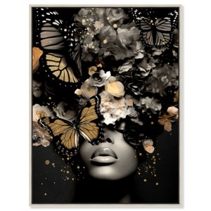 Art Remedy Butterfly Golden Goddess Gold Fashion Wall Art Framed - 1 of 4