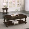 Vynxaria Modern Traditional End Table with Drawer and Bottom Shelf, Espresso Finish, 24"x22"x24"H - 2 of 4