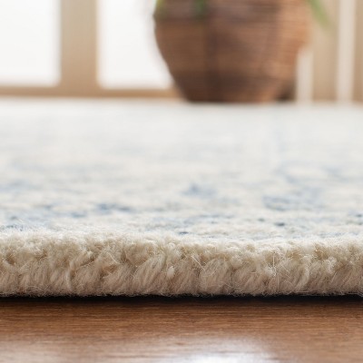 Hand-Tufted Blossom Wool Area Rug, Ivory/Blue, 8' x 10'