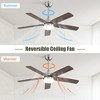 SKRAN 42"Ceiling Fan, 5 Dual Finish Blades, Reversible DC Motor, Remote Control, LED Light, Tri Mounting Options for bed Room,living room,Nickel - 4 of 4