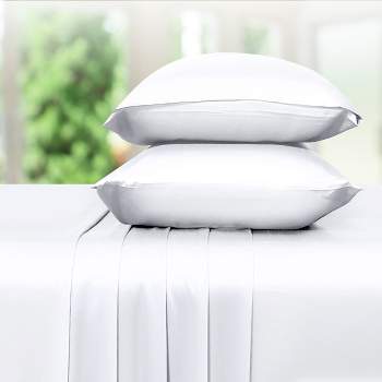  California Design Den 6-Pc Queen Size Sheet Set with 4  Pillowcases - 400 Thread Count 100% Cotton Sheets, Cooling Sateen Weave,  Luxury Deep Pocket Bedsheets Set - Bright White : Everything Else