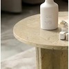 Lyngins Genuine Marble Round End Table, Natural Marble Small Coffee Table, Stone Side Table for Living Room, Nightstand with Semi-Polished Surface - 4 of 4