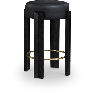 Meridian Furniture,Harrison Black Vegan Leather Counter Stool - 1 of 4