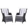 Moda Furnishings 2pcs Outdoor Aluminum Wicker Chair With Cushions - 3 of 4