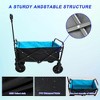 Lyngins Heavy-Duty Collapsible Wagon, Waterproof Wagons Carts Foldable with Rubber Wheels, Mini Folding Wagon Garden Shopping Beach Cart - 2 of 4