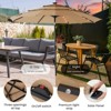 Okak 3-Tier Beach Umbrella with Push Button Tilt and Crank, Sun Umbrella with 32 Solar LED, Big Umbrella for Backyard, Garden - 3 of 4
