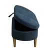 DOMETOUR Blue Cloth Ottoman - Stylish Upholstered Storage Footstool for Living Room - 4 of 4