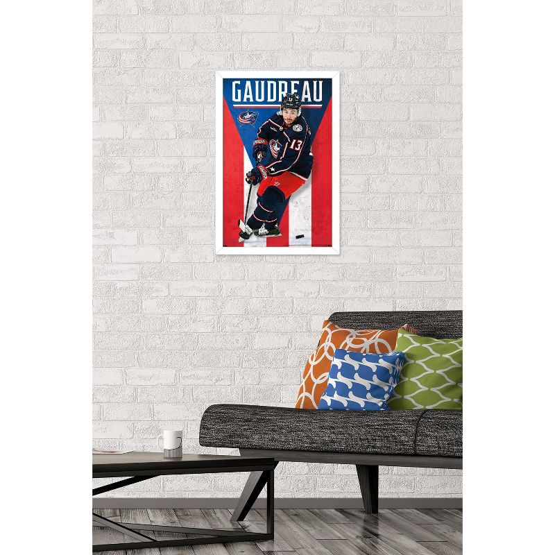 Trends International NHL Columbus Blue Jackets - Johnny Gaudreau 23 Framed Wall Poster Prints, 2 of 7