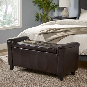 NicBex Storage Bench Storage Organizer Ottoman Padded Seat Cushion with Arms for Living Room, Bedroom - 1 of 4