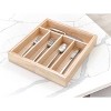 iDESIGN Renewable Wood Collection in Paulownia Wood Expandable Flatware and Cutlery Tray: Hand Wash, Brown, 15"x14"x3" - 4 of 4