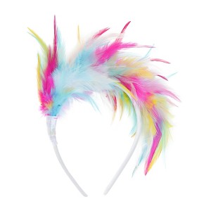 Unique Bargains Women's Color Matching Feathers Headband 1 Pc - 1 of 4