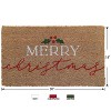 Merry Christmas Mistletoe Coir Doormat Red - 2 of 4