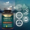 Triple Strength Omega 3 Fish Oil Supplement, EPA & DHA Fish Oil Omega 3 Essential Fatty Acids Supplement Softgels, 2400 mg - 120 Softgels - 3 of 4