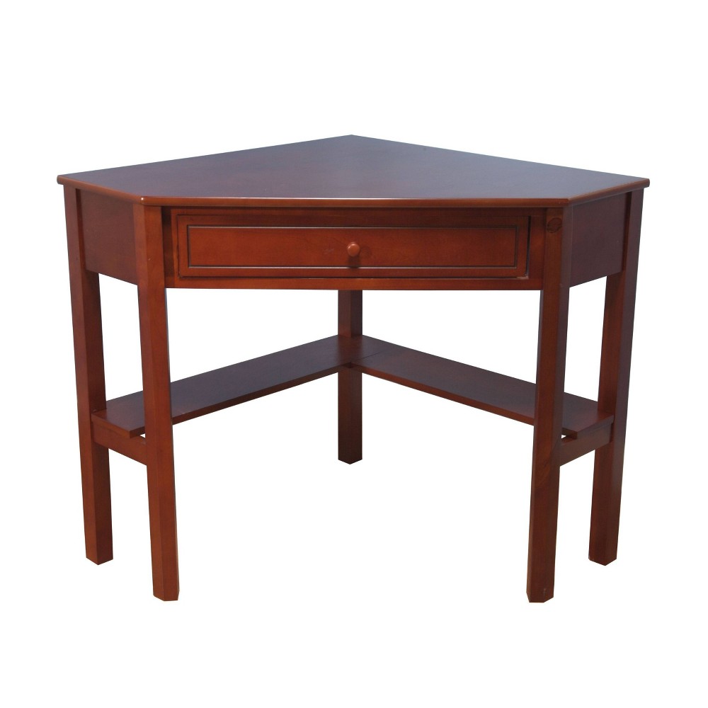 UPC 024319236073 product image for Buylateral Corner Desk with Drawer Cherry: Space-Saving, Functional Design with  | upcitemdb.com