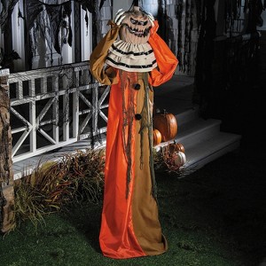 ATC 5 Ft. 10" Animated Standing Pop-Up Pumpkin Man Halloween Decoration - 1 of 2