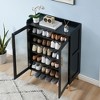 5-Tier Shoe Cabinet with Glass Doors – Entryway Shoe Organizer with Adjustable Shelves for Hallway & Living Room - 4 of 4