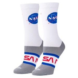 Cool Socks, Nasa Badges, Funny Novelty Socks, Medium - 1 of 4