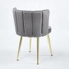 Okak Modern Accent Chair, with Iron Tube Golden Color Legs, Velvet and Comfortable Backrest, Set of 2 - 4 of 4