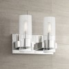 Minka Lavery Modern Wall Light Chrome Hardwired 11 1/2" 2-Light Fixture Clear Glass Shade for Bathroom Vanity Living Room Hallway - 2 of 3
