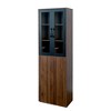 PDTEND 70.87" Kitchen Pantry Cabinet with 4 Tiers, 2 Glass Doors & Pull-Out Shelves for Living Room, Dining Room Storage - 2 of 4