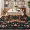 Modern Pastoral Machine Washable Area Rug Non Slip Soft Floral Butterfly Printed Indoor Floor Cover Low Pile Non Shedding Rug for Living Room Bedroom - 2 of 4