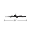 70" Possini Euro Design Modern Indoor Outdoor Ceiling Fan with Remote Control Matte Black Damp Rated for Patio Exterior House Home - 4 of 4