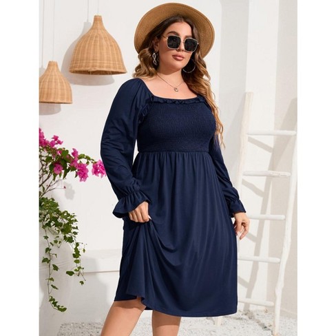 Navy blue dress target best sale