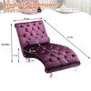 MOONMISS Velvet Chaise Lounge Indoor,Button-Tufted Upholstered Chaise Lounge Chair with Pillow for Bedroom Living Room Office - 2 of 4