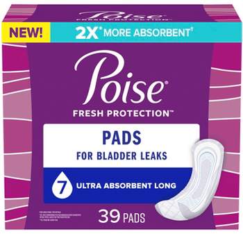 Poise Ultra Thin Incontinence Pads With Wings - Maximum Absorbency