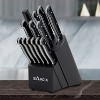 Skandia 14pc Stainless Steel Aldis Block Cutlery Set: Knife Sets with Block, Chef & Utility Knives, Sharpener, ABS Handles - 3 of 4